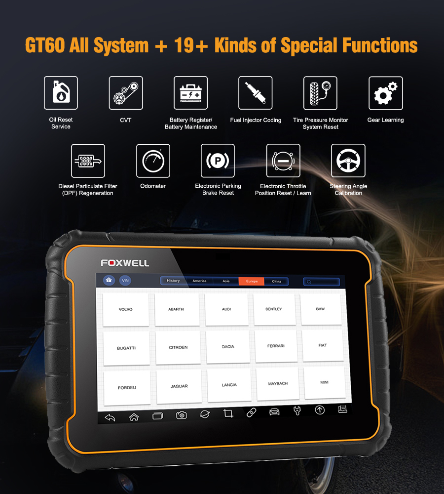 Foxwell GT60 Android Tablet Full System Scanner Support 19