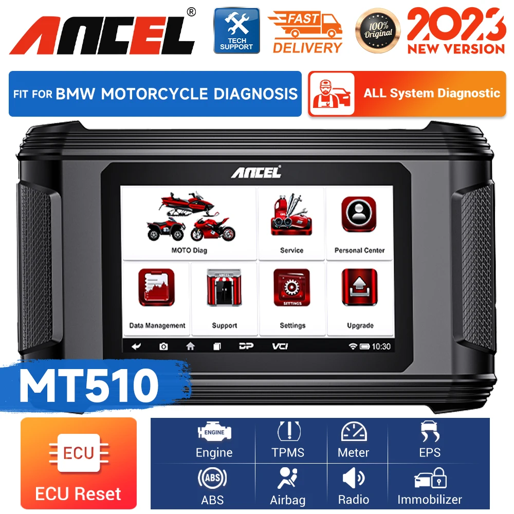 ANCEL MT510 Motorcycle Diagnostic Tool for BMW/DUCATI/Harley All System Motorcycle Scanner Code Reader Error Erase Service