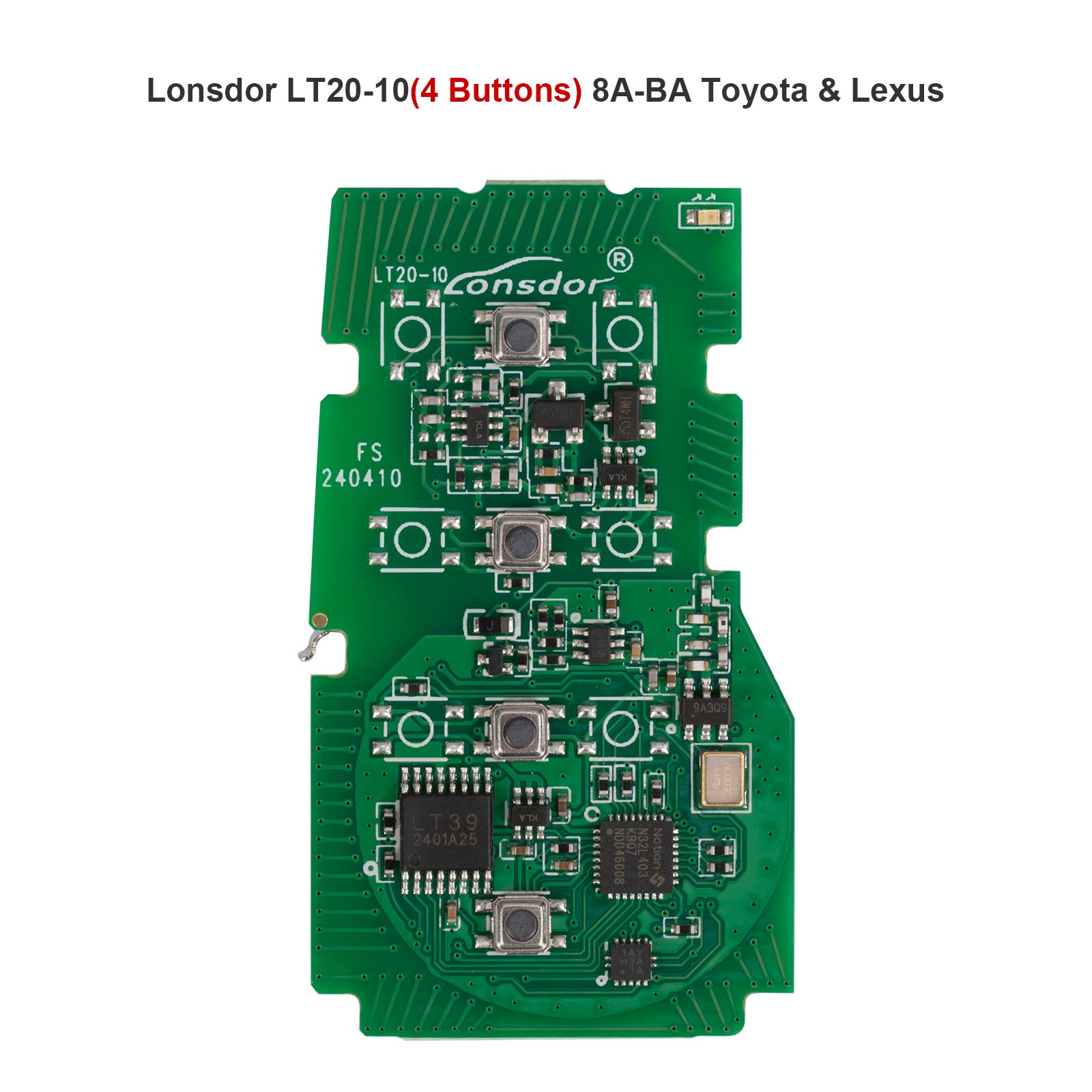 Lonsdor LT20-10 Universal Smart Remote PCB All-in-One Board for Toyota/Lexus 8A-BA 4/5/6 Buttons Switchable Frequency