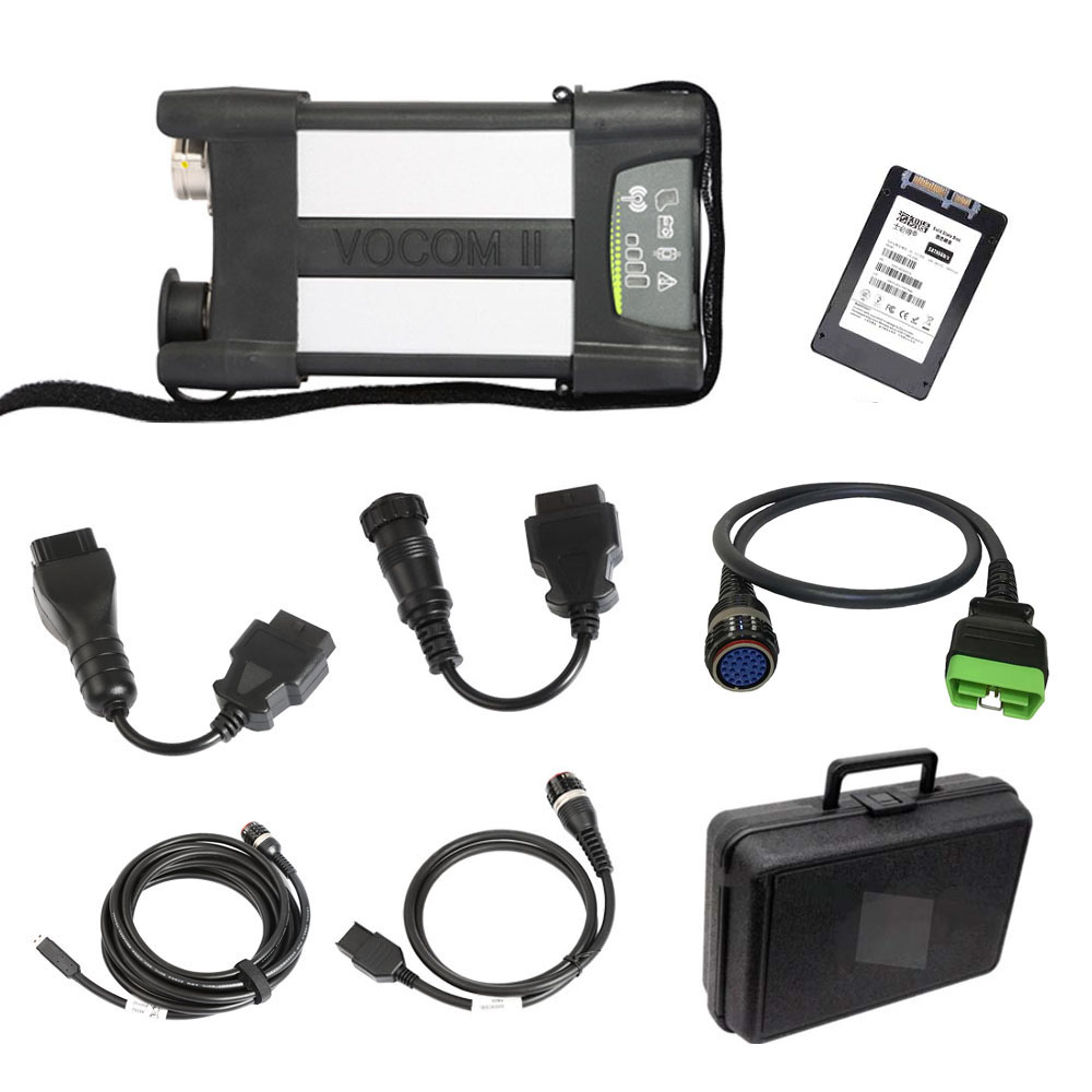 VOCOM II 88894000 Diagnostic Kit & Cables Full Set PTT 2.8.241 for Volvo Heavy Duty Truck Diagnostic Tool