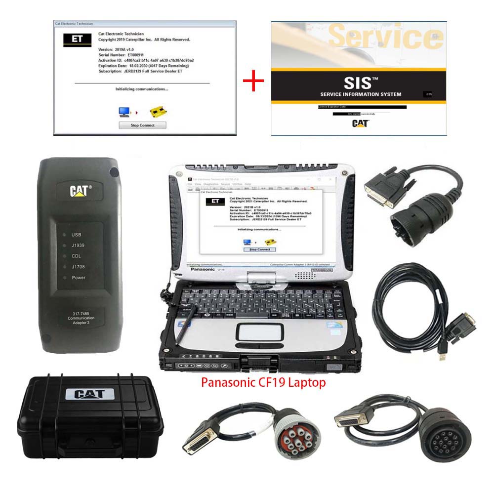 2025A CAT Caterpillar ET Diagnostic Adapter III CAT Diagnostic Tool Plus Laptop with CAT SIS Software (Real Caterpillar