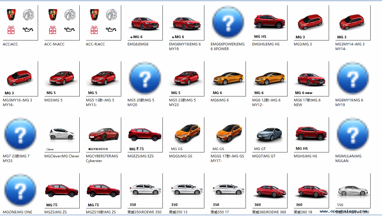 2025.09 SAIC MOTOR MG Roewe EMG6 ACC EPC Electronic EPC Spare Parts Catalog