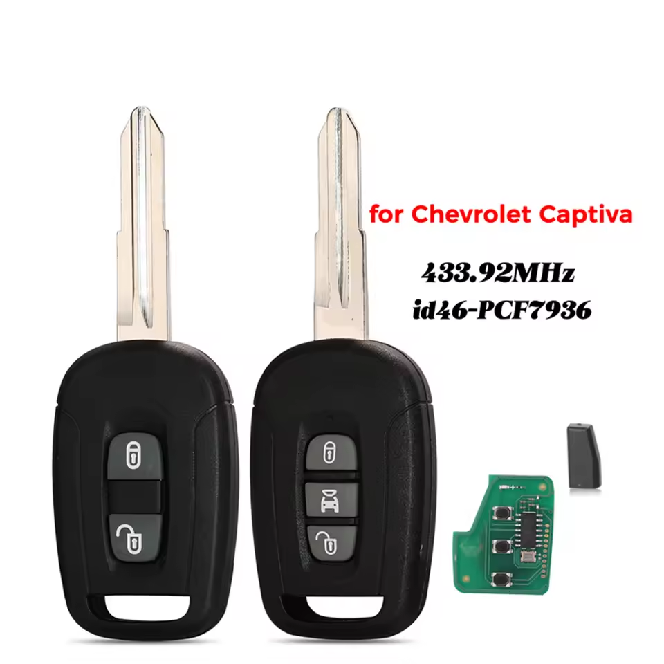 2/3 Buttons 434Mhz ID46 Pcf7936 Remote Key for Chevrolet Captiva 2008 2009 2010 2012 2013 2016 2017 2018 Holden 5 7