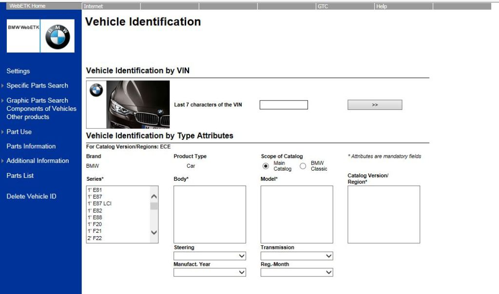 BMW ETK EPC Parts Catalog Support VIN and BMW Air Repair Manual Wirring Diagram One Year Online Access