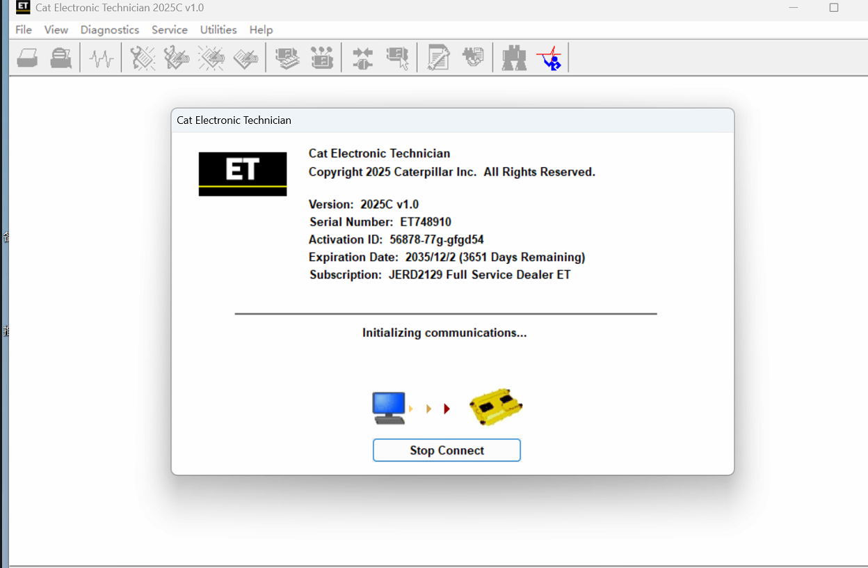 2025C Caterpillar Cat ET3 Cat ET Diagnostic Software Caterpilar Electronic Technician Software One PC Activation