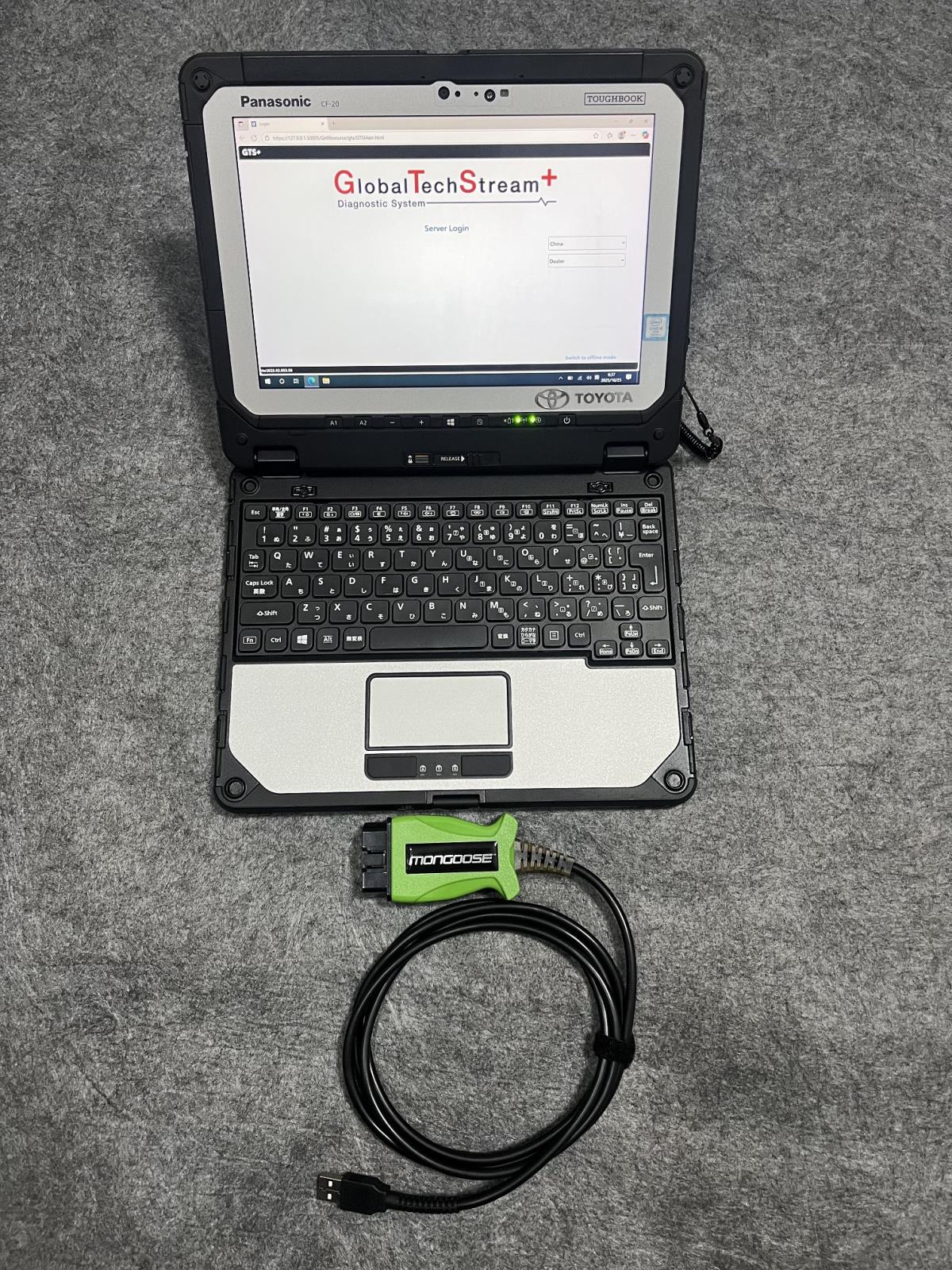 Toyota Lexus Mongoose PRO MFC Diagnostic Cable With 2025 GTS+ Global Techstream+ Online Software One Year Access Support Online ECU Programming Key Programming Plus Panasonic CF20 Laptop Ready to Use