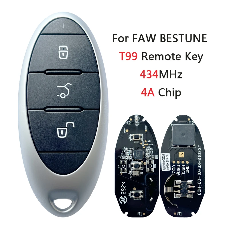 Original Remote Control Key 433Mhz for FAW BESTUNE T77 Pro T33 T55 T99 with 4A/46 Chip Car Smart Remote Key