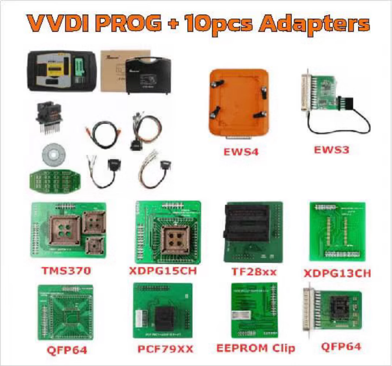 Xhorse VVDI Prog Programmer Multi-Language With 10 Kinds of Adapters