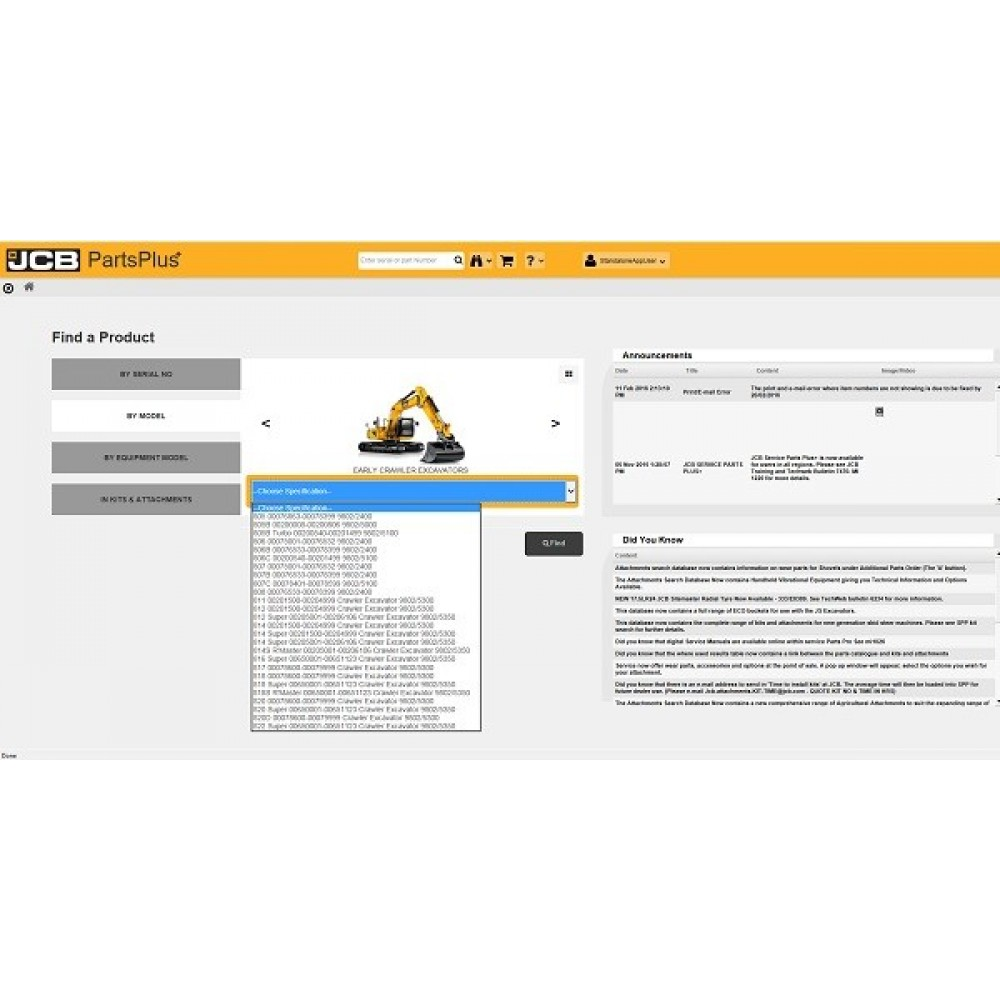 JCB SPP Service Parts PLus+ Service Manual 2017