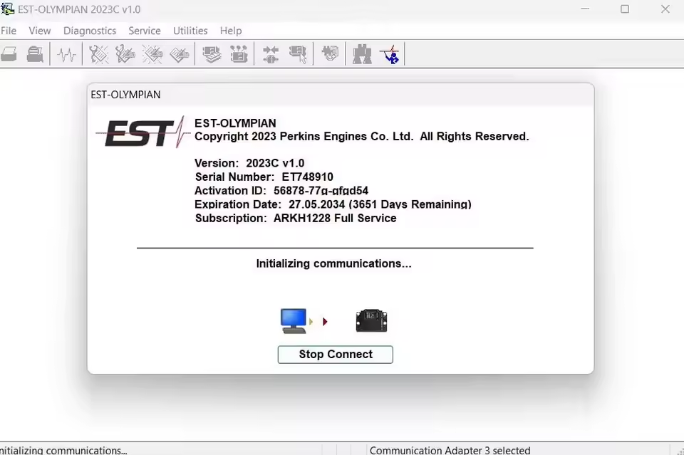 Perkins Olympian EST Olympian Electronic Service Tool 2023C + One PC Activation
