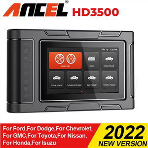 ANCEL HD3500 Pickup Heavy Duty Truck All System DiagnosticTools DPF Regeneration Active Test OBD2 Scanner for Truck