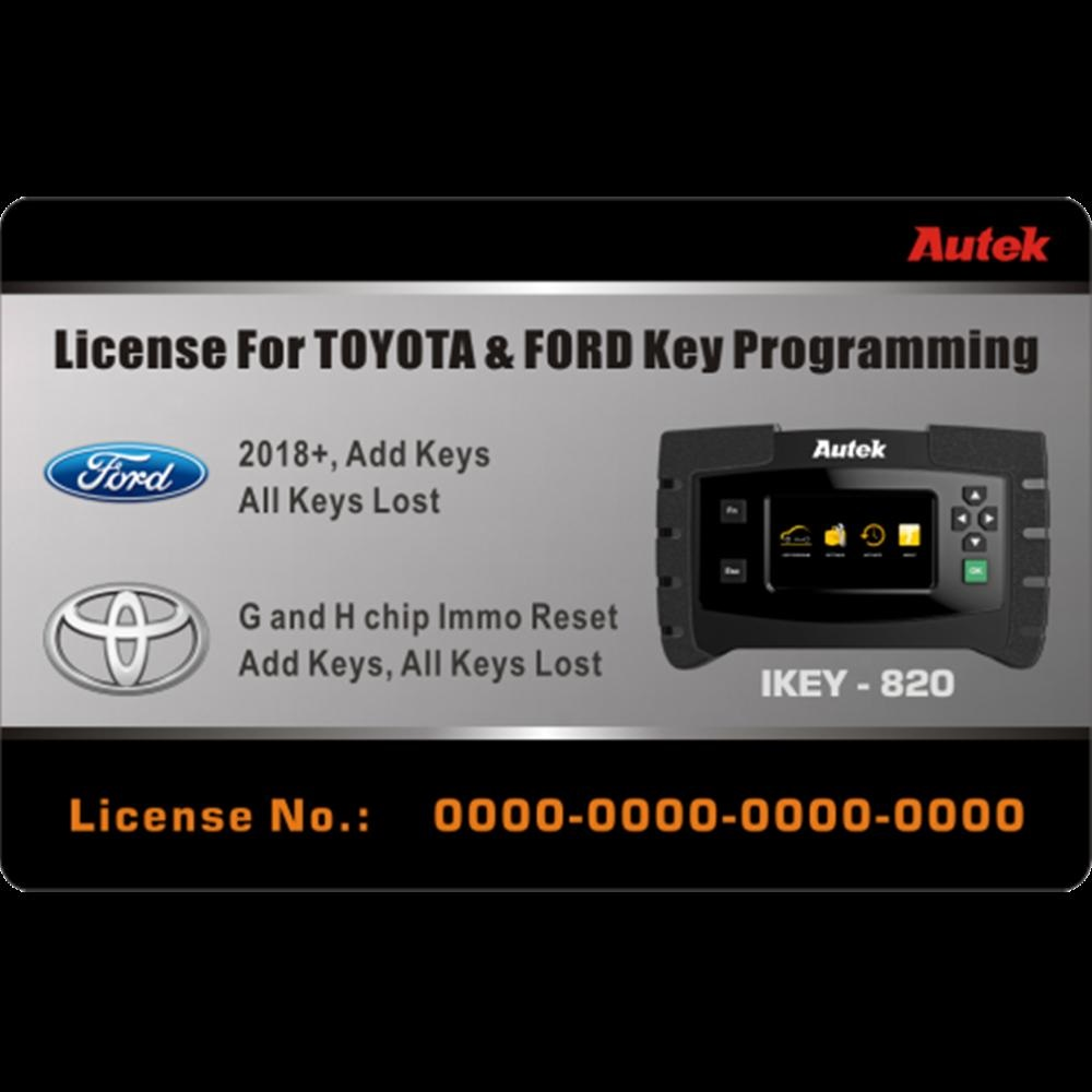 Autek IKEY820 License for Ford 2018+ and Toyota G and H Chip All Key Lost Key Programming
