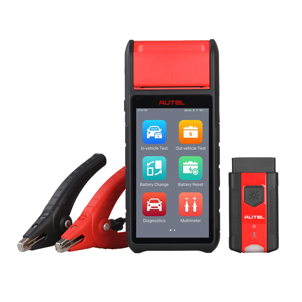 Autel MaxiBAS BT608 BT608E OBD2 Scanner built-in Printer Touchscreen Battery Tester Electrical System Analyzer 12V 100-3000 CCA Load Tester