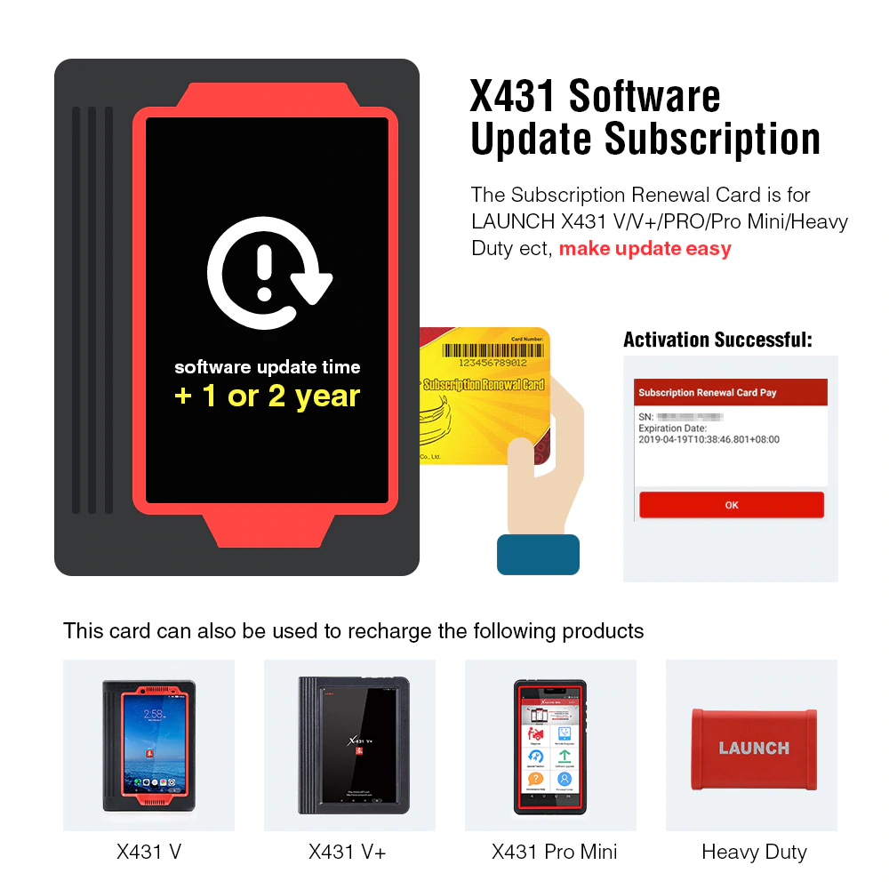 One Year Online Software Update Service for Launch X431 Heavy Duty/ X431 HD III Module/ X-431 SmartLink C