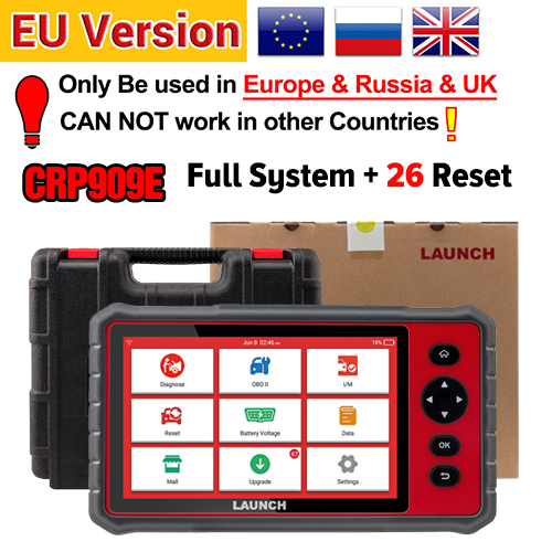 LAUNCH X431 CRP909E Full System Car Diagnostic Tool with 15 Reset Service PK MK808 CRP909 EU Version