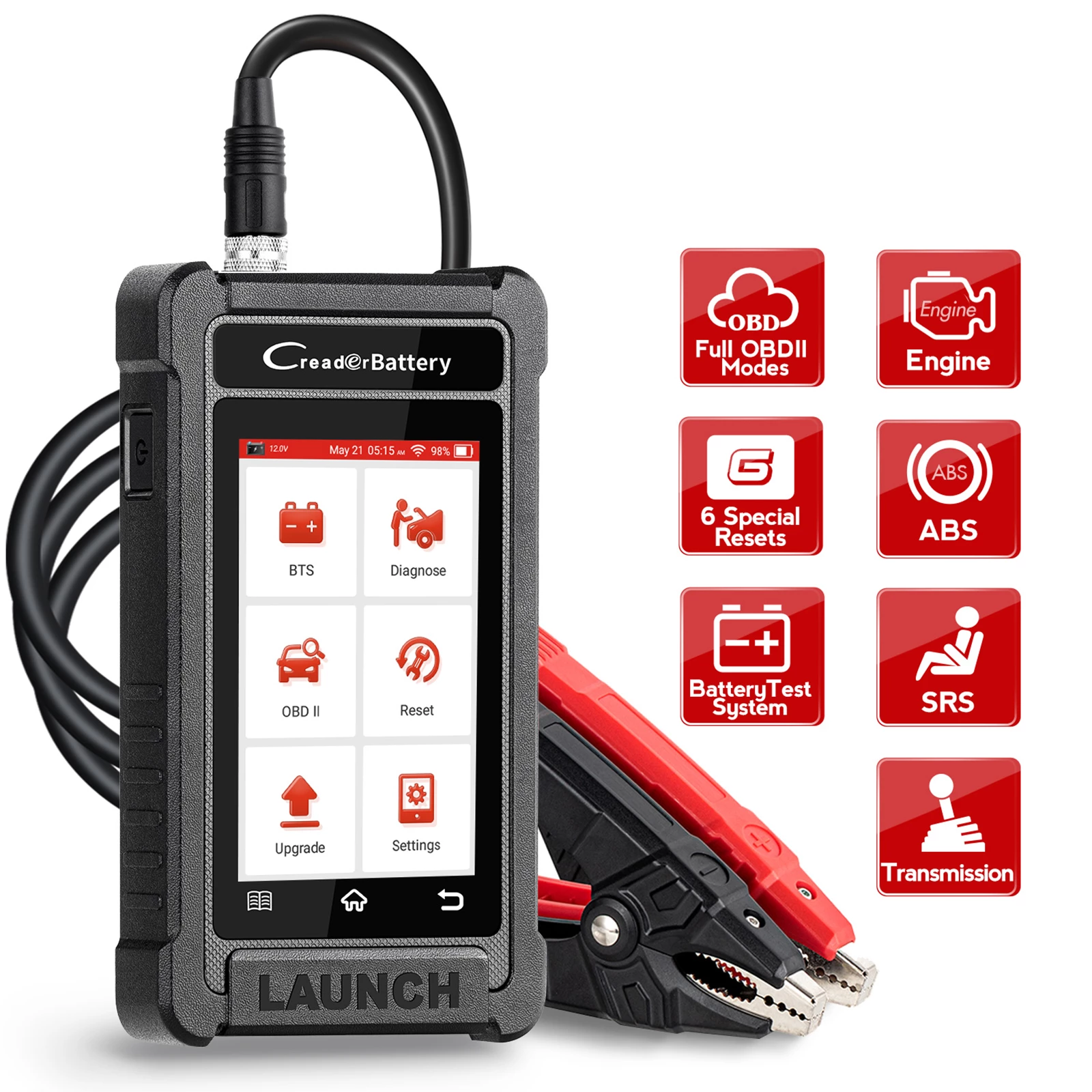 LAUNCH X431 CRB5001 OBD2 12V Car Battery Tester Auto ENG ABS SRS AT Diagnostic Tools OIL BMS TPMS 6 Reset Free Update pk BST360
