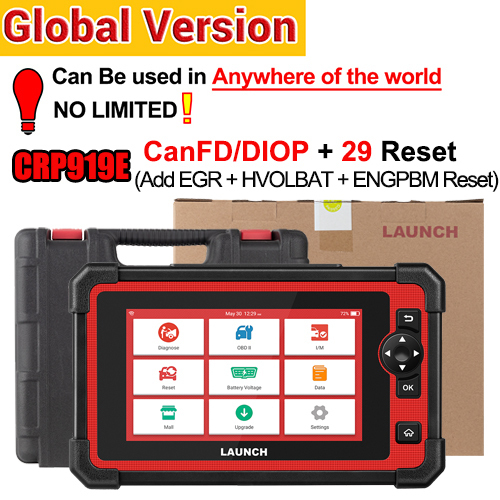 LAUNCH X431 CRP919E CANFD DIOP Full Systems Diagnstic Tools 31 Reset Bidirection Control ECU Coding OBD2 Scanner Global Version