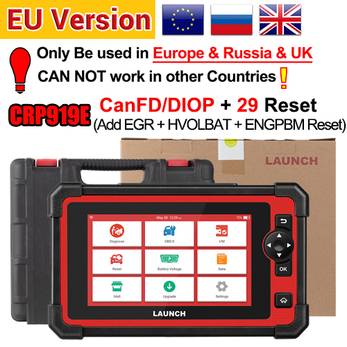LAUNCH X431 CRP919E CANFD DIOP Full Systems Diagnstic Tools AF DPF IMMO 31 Reset Bidirection Control ECU Coding OBD2 Scanner EU Version
