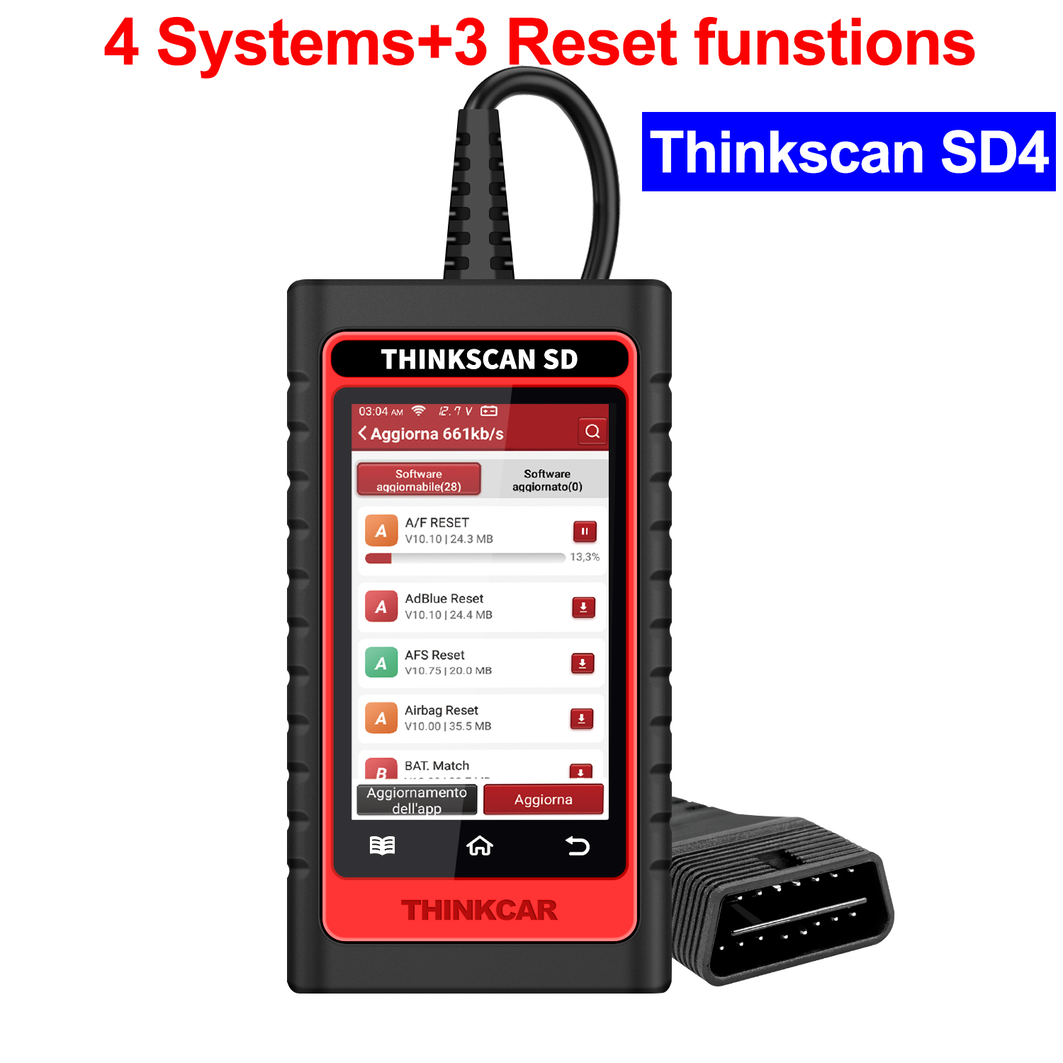 THINKCAR Thinkscan SD4 OBD2 Scanner Resets Full System Car Diagnostic Tool Code Reader Professional Scanner Tool