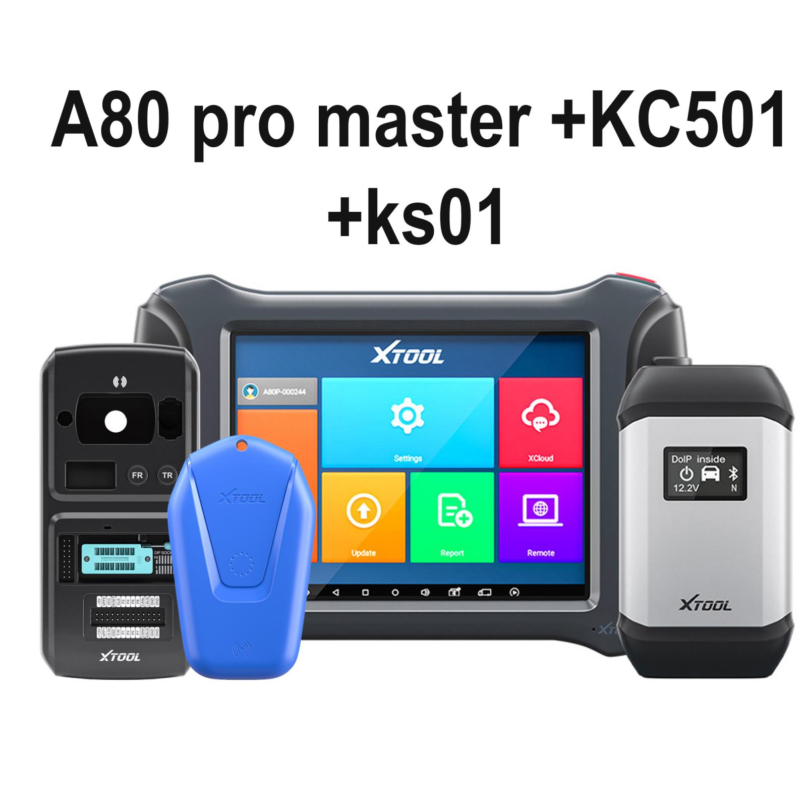 XTOOL A80 pro Master with KC501 KS01 OBD2 Car Full Diagnostic Scanner VCI J2534 Programmer ECU Coding PK 908P IM608 Free Update