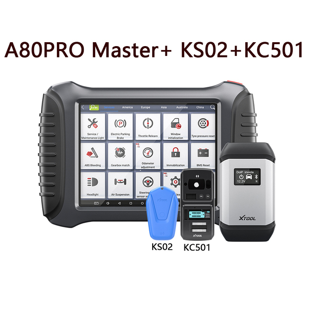 XTOOL A80 pro Master with KC501 KS02 OBD2 Car Full Diagnostic Scanner VCI J2534 Programmer ECU Coding PK 908P IM608 Free Update
