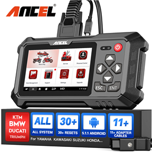 2024 Ancel MT500 Motorcycle Scanner Full System Diagnosis ECU Coding Multi-reset Auto Motorcycle Analysis European Version for BWM for KTM for KAWASAKI