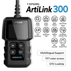 TOPDON ArtiLink300 AL300 Code Reader OBD2 Car Scanner Automotive Diagnostic Tool Engine Analyzer On-board Monitor Test OBD Auto Scanner