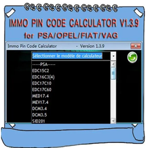 IMMO Pin Code Calculator V1.3.9 for Psa Opel Fiat Vag