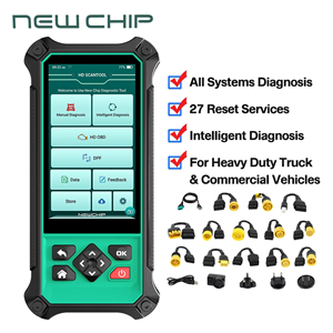 NEWCHIP HDT301 Heavy Truck Diagnose Scanner OBD2 Tool All System 27 Reset Air Meter DPF Injector Engine HPBD Auto Code Reader