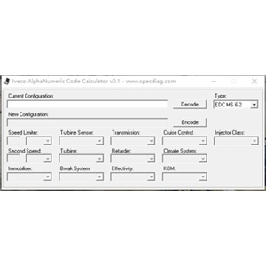 ALPHANUMERIC CODE CALCULATOR for IVECO Work on Win XP/Vista/7