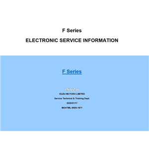 ISUZU Truck [2019-2020] Workshop Manual Service Technical, DTC & ETM (Wiring Diagram)