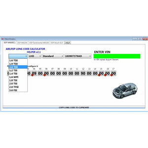 VW ABS ESP Long Code Calculator Helper MK60EC1 ABS ESP Long Code Calculator