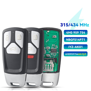 Original 3/4 Buttons 315/433Mhz For Audi TT A4 A5 Q5 Q7 S5 SQ5 2016-2019 Smart Car Keyless Remote Key Fob NBGFS14P71 4M0959754