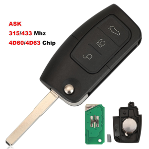 315/433MHz 2/3 Button 4D60/4D63 Keyless Entry Remote Key Fob For Fo-rd Focus Mondeo C Max S Max Galaxy Fiesta
