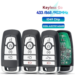 Keyless Go Car Remote Control Key ID49 For Ford Edge Fusion Expedition Explorer Mustang M3N-A2C93142600 434 868 902 MHz