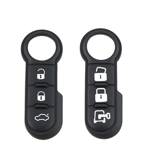 3 Buttons Smart Car Key for Fiat 500 Panda Abarth Punto 2PCS Car Remote Key Rubber Button Pad