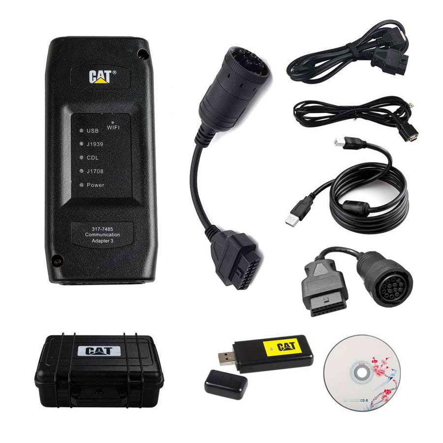 2024A 2019C CAT Caterpillar ET 3 Diagnostic Adapter III CAT Truck Diagnostic Tool Communication Adapter 3 With WIFI and 14PIN+9PIN Cables