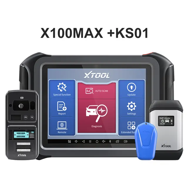 Xtool X100 Max X100 PAD IMMO Key Programmer Plus KS01 With ECU Coding Diagnosis Active Test 42+ Reset Functions Support CAN FD Protocol