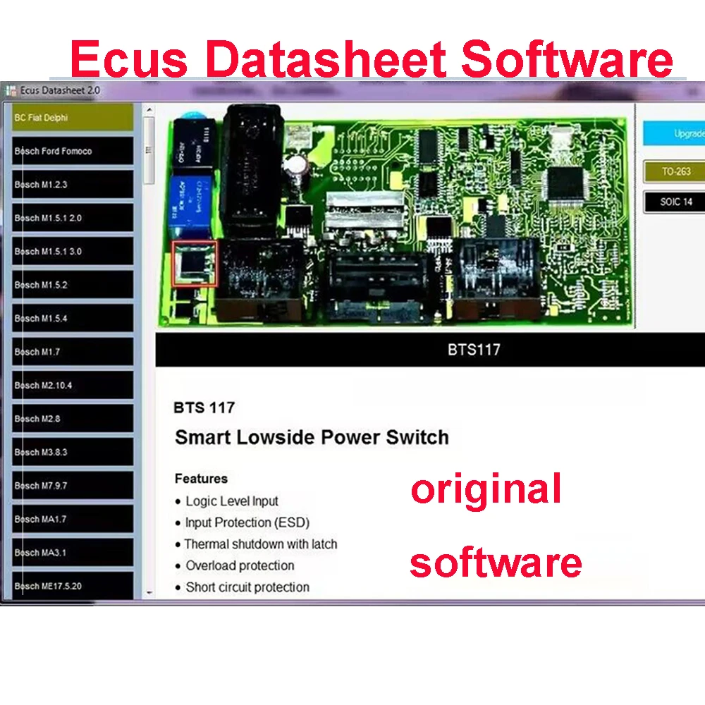 Ecus Datasheet 2.0 ECU Repair Software PCB Schematics with Electronic Components of Car ECUs and Additional Information For IAW Bosch