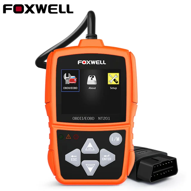 FOXWELL NT201 Car OBD2 EOBD Scanner Check Engine Light Code Reader Lifetime Free Update Automotive OBDII Diagnostic Scan Tool
