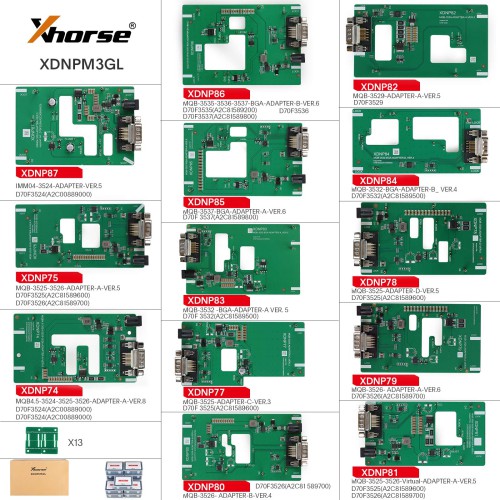 [Pre-order] 2023 Xhorse MQB48 No Disassembly No Soldering 13 Full Set Adapters XDNPM3GL