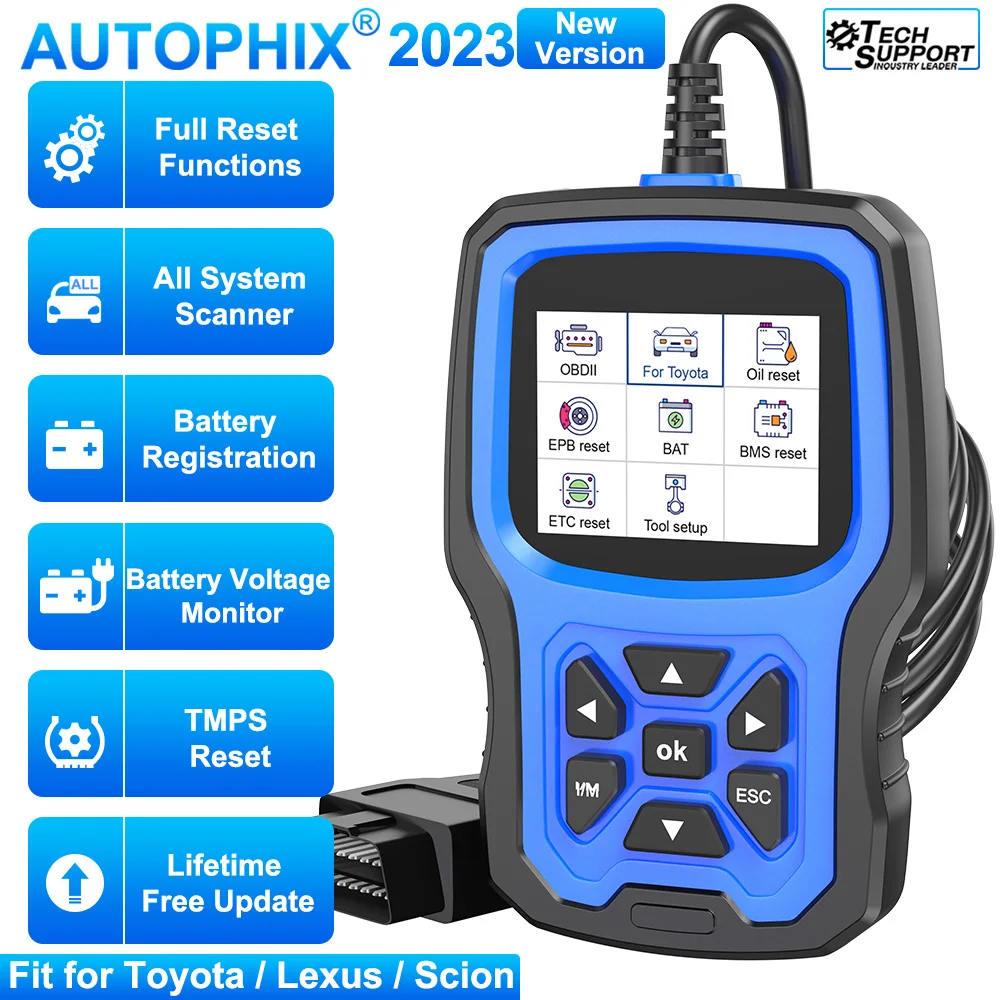 AUTOPHIX 7360 OBD2 Scanner for TOYOTA for LEXUS for Scion All System Car Diagnostic Tool Engine ABS EPB SRS BMS Oil BAT Reset