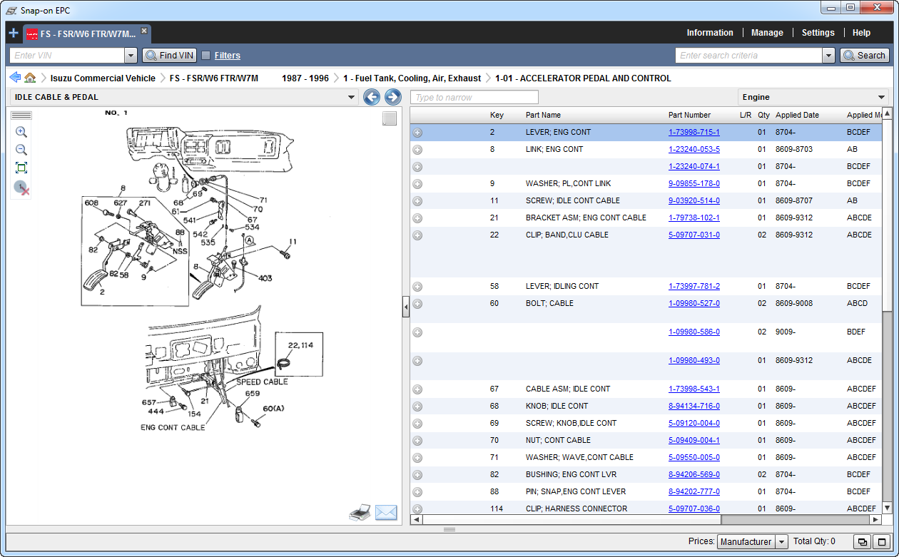 2018 ISUZU WORLDWIDE EPC SPARE PARTS CATALOG Snap Global