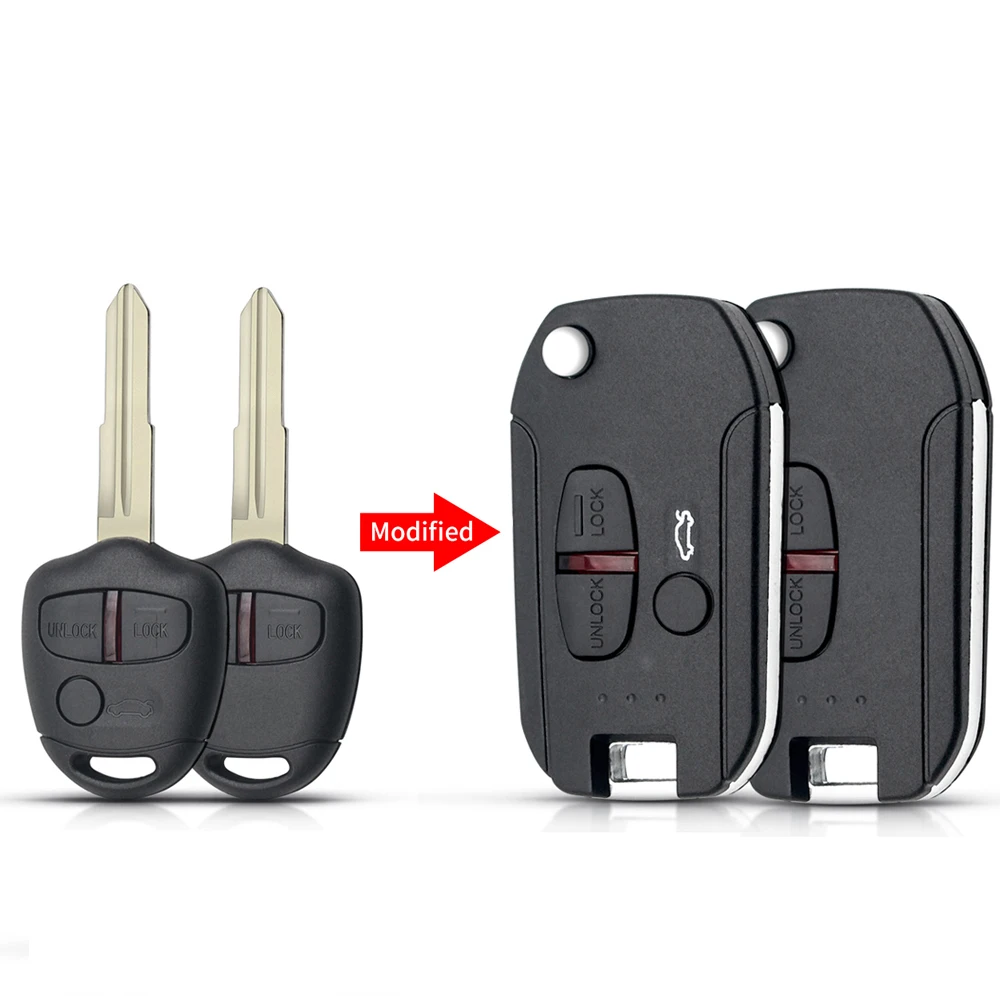Remote Modified Flip Car Key Case For Mitsubishi Pajero Sport Outlander Grandis LANCER-EX ASX 2/3 Button