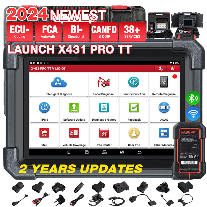 [EU&UK Version] 2024 LAUNCH X431 PRO TT Bidirectional Scan Tool with DBSCar VII Connector 37+ Reset ECU Online Coding CANFD Key IMMO