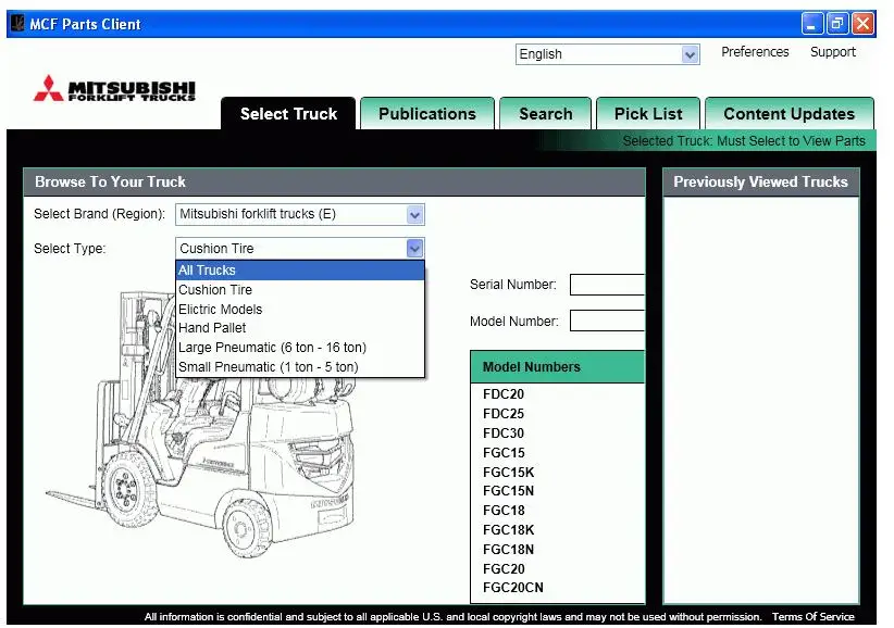 2023.10 Mitsubishi MCFE Spare Parts Catalog & Workshop Manuals For Mitsubishi Forklift