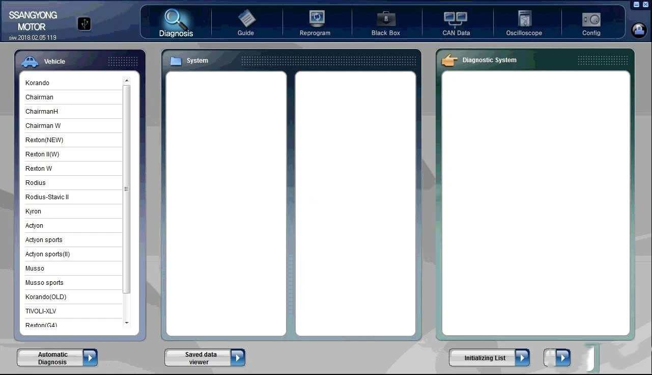 2018 SSANGYONG SIW Diagnosis Detection software program