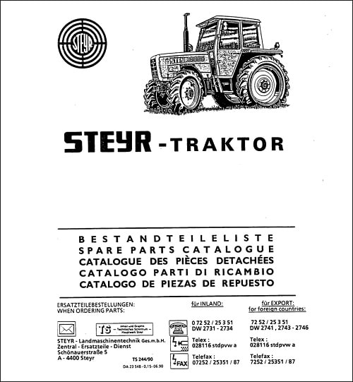 Steyr Spare Parts Catalog List and Repair Manuals