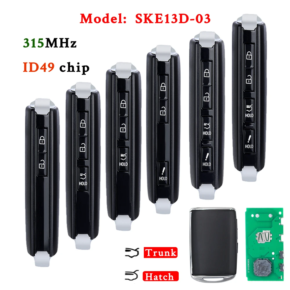 Smart Remote Key Fob 315MHz ID49 Chip SKE13D-03 For Mazda CX-5 CX-9 M 6 MX-5 Miata 2019-2022 TAYB-67-5DYB WAZSKE13D03