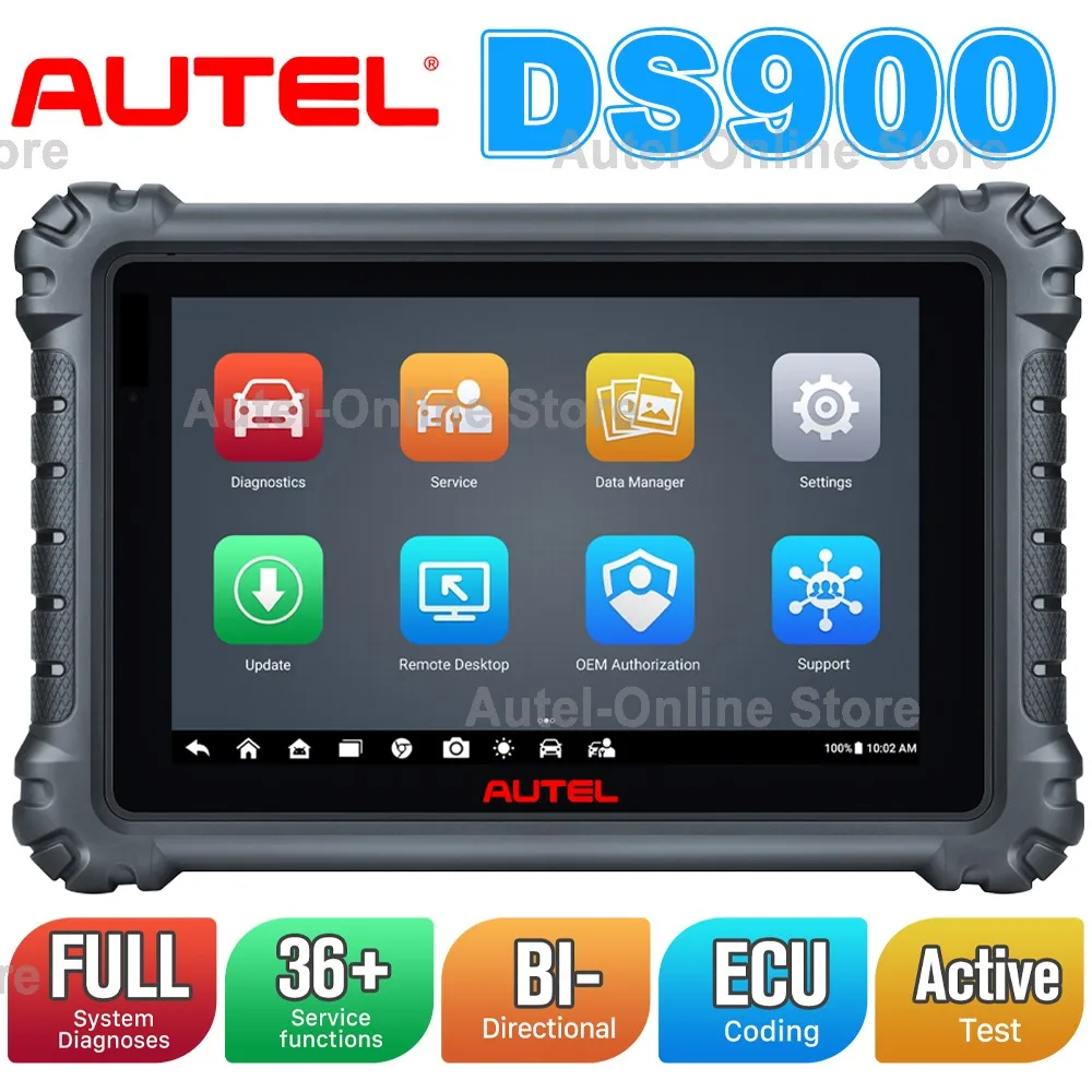 Autel MaxiDAS DS900 Scantool Bidirectional Diagnostic Tool Supports CAN FD & DoIP Protocols & FCA AutoAuth Upgrade Version of DS808